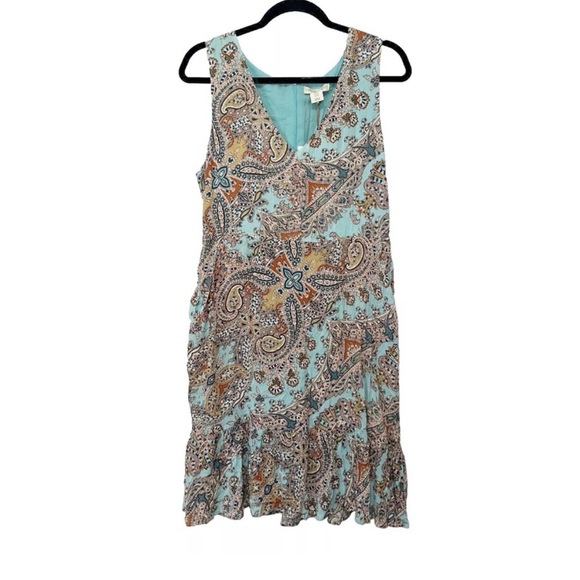 Cynthia Rowley NWT Blue Paisley Sleeveless Dress 10 - Picture 1 of 10